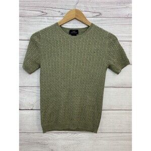 Brooks Brothers 346 Women’s Short Sleeve OLIVE Sweater Silk Cashmere SMALL